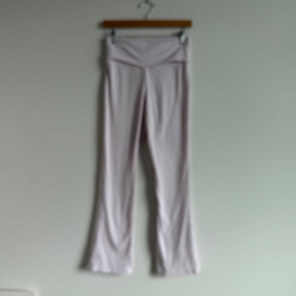 Chrome Riot Light Pink Foldover Flare Leggings Size Small‎